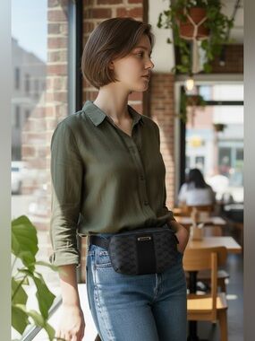 Michael Michael Kors belt bag black and gray